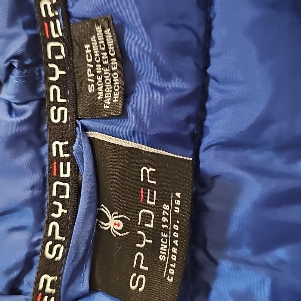 Spyder Men's Hooded Puffer Packable Jacket In 'Electric Blue'. NWT. - Picture 5 of 11